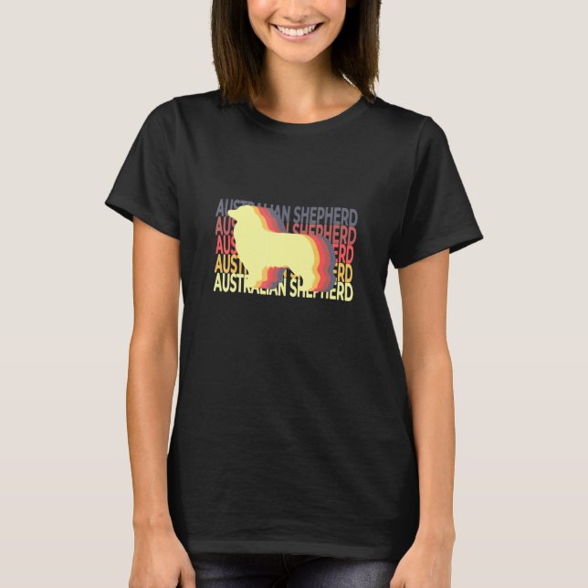 Australian Shepherd Vintage Repeat T-Shirt (Front)