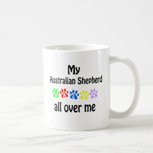Australian Shepherd Walks Design Coffee Mug