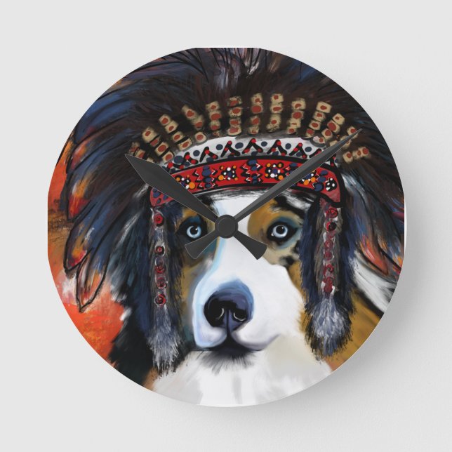 AUSTRALIAN SHEPHERD Watch Round Clock (Front)