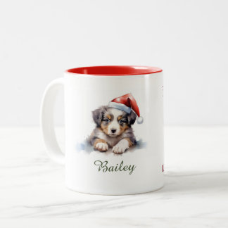 Australian Shepherd Watercolor Christmas Mug