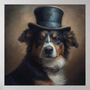 Australian shepherd wearing top and collar poster