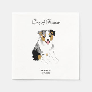 Australian Shepherd Wedding Cocktail Napkins