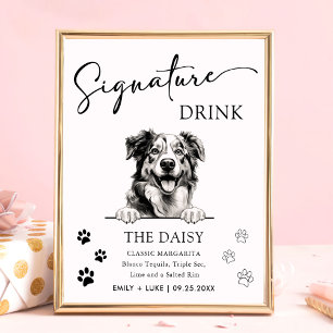 Australian Shepherd Wedding Signature Drink Sign