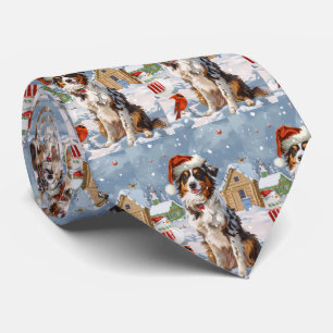 Australian Shepherd Winter Wonderland Christmas Tie