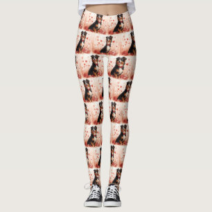 Australian Shepherd with Roses - Valentine's Day Leggings