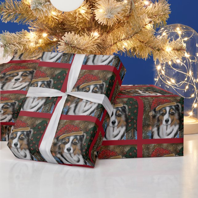 Australian Shepherd   Wrapping Paper (Holidays)