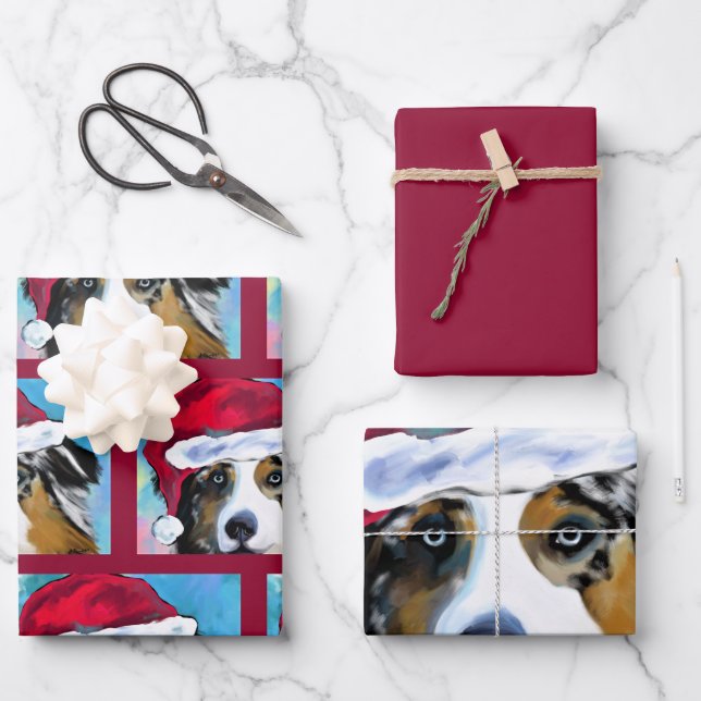 Australian Shepherd  Wrapping Paper Sheet (Front)