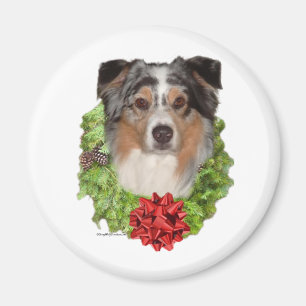 Australian Shepherd Wreath - Magnet