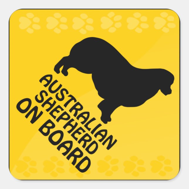 Australian Shepherd Xing Square Sticker (Front)