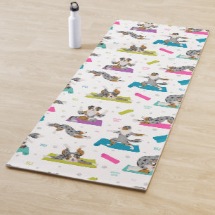 Australian shepherd yoga pose yoga mat