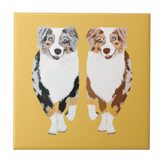 Australian Shepherds 4" Ceramic Tile