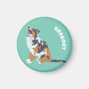 Australian Shepherds Aussie Dogs Personalized Magnet