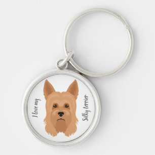 Australian Silky terrier dog Key Ring