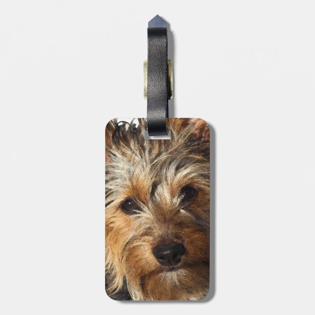 Australian Silky Terrier Luggage Tag (Back Vertical)