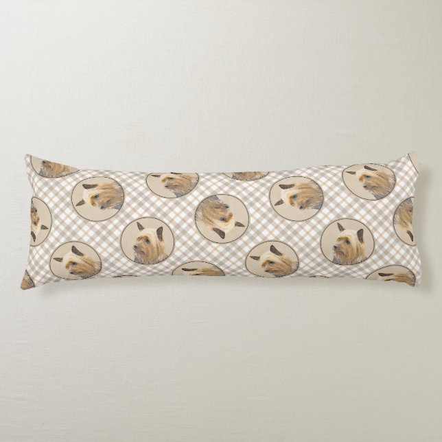 Australian Silky Terrier Painting Original Dog Art Body Cushion (Front)