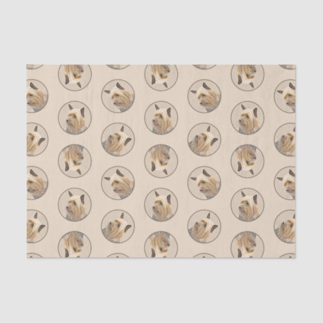 Australian Silky Terrier Painting Original Dog Art Tissue Paper (Front)