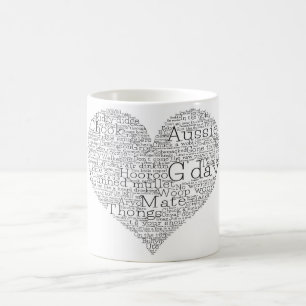 Australian slang heart coffee mug