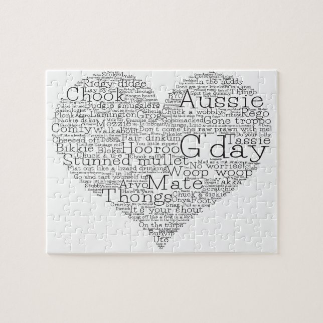 Australian slang heart jigsaw puzzle (Horizontal)
