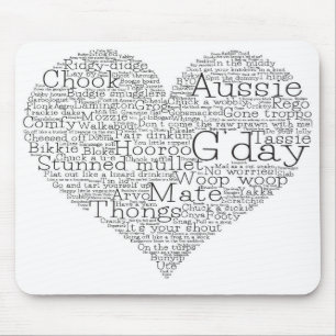Australian slang heart mouse mat
