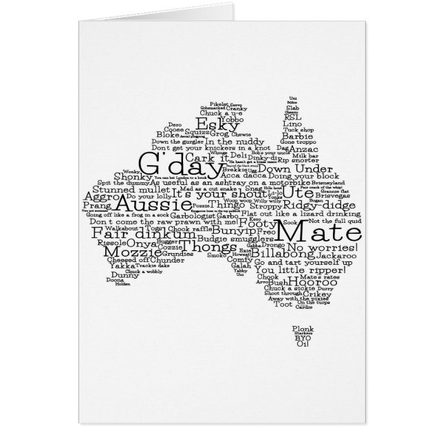 Australian slang map (Front)