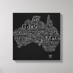 Australian slang map canvas print