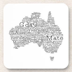 Australian slang map coaster