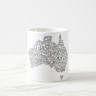 Australian slang map coffee mug