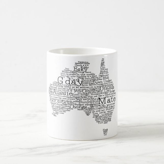 Australian slang map coffee mug (Center)