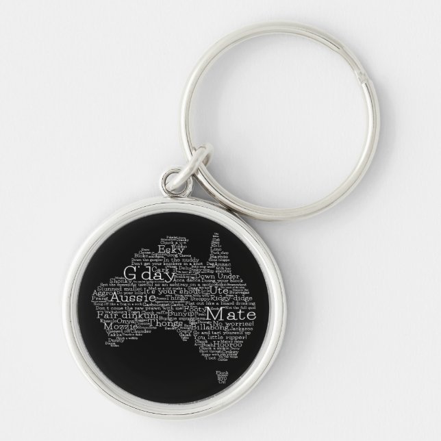 Australian slang map key ring (Front)