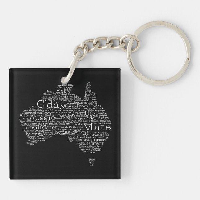 Australian slang map key ring (Back)
