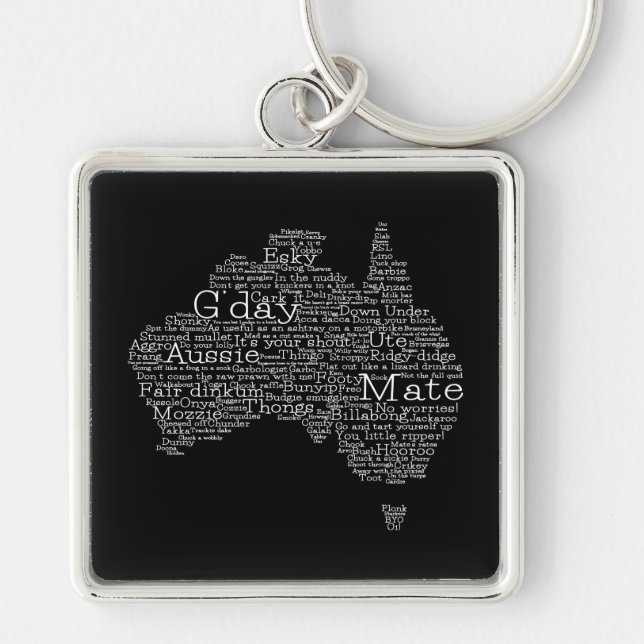 Australian slang map key ring (Front)