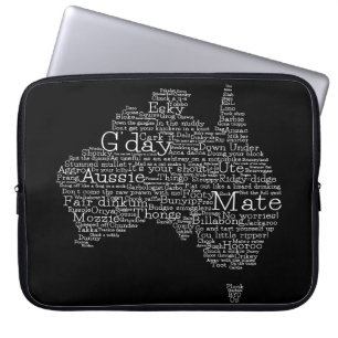 Australian slang map laptop sleeve