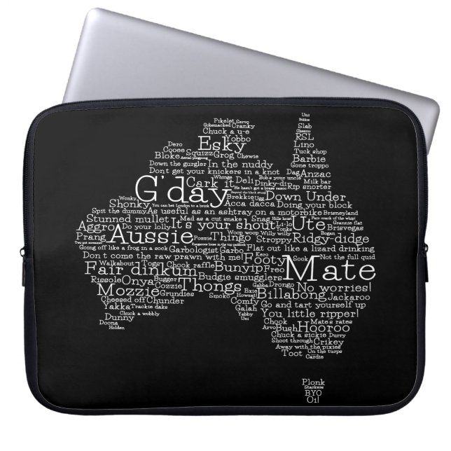 Australian slang map laptop sleeve (Front)
