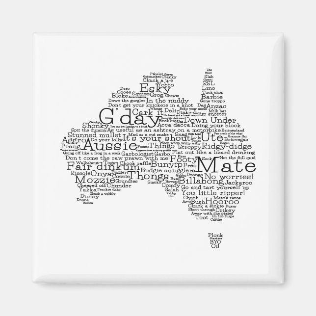 Australian slang map magnet (Front)