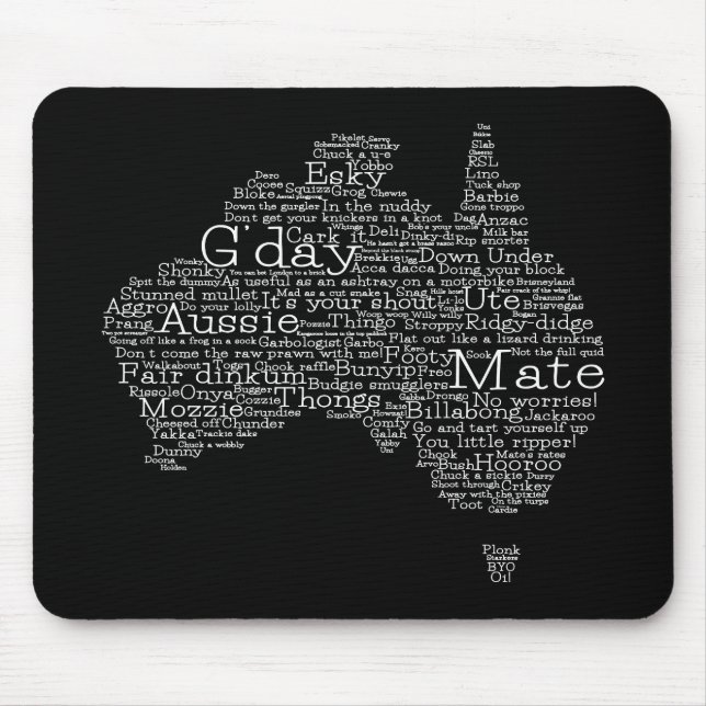 Australian slang map mouse mat (Front)