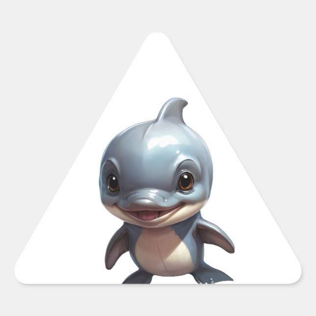 Australian Snubfin dolphin chibi Triangle Sticker (Front)