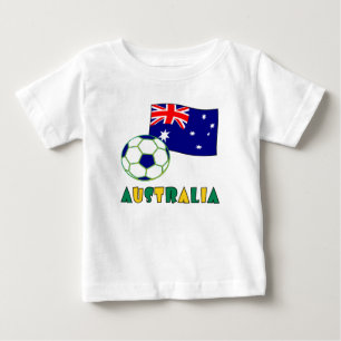 Australian Soccer Ball and Flag  Baby T-Shirt