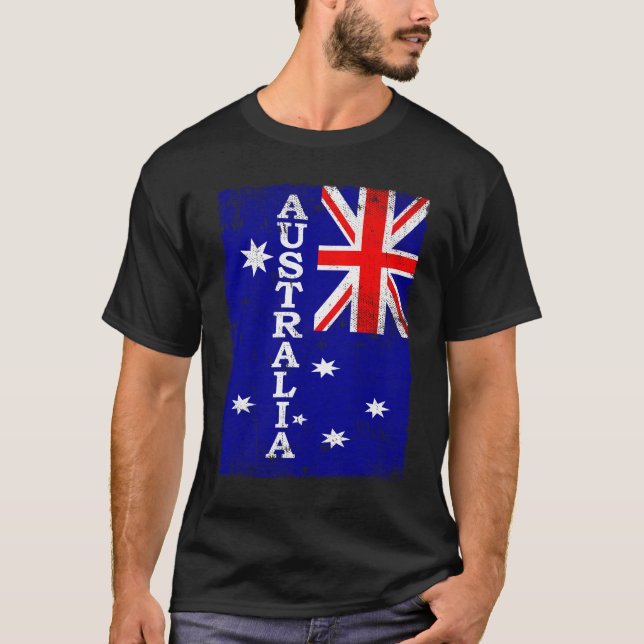 Australian Souvenirs Gift - Vintage Australia Flag T-Shirt (Front)