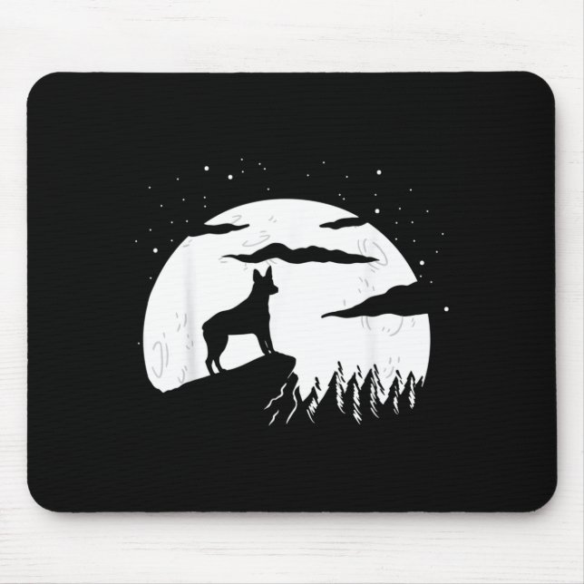 Australian Stumpy Tail Cattle Dog And Moon Mouse Mat (Front)