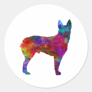 Australian Stumpy Tail Cattle Dog in watercolor.pn Classic Round Sticker