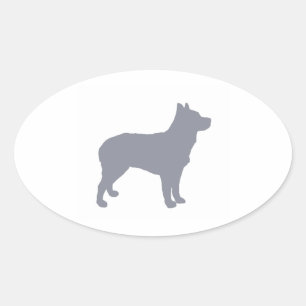 australian stumpy tail cattle dog silo blue.png oval sticker