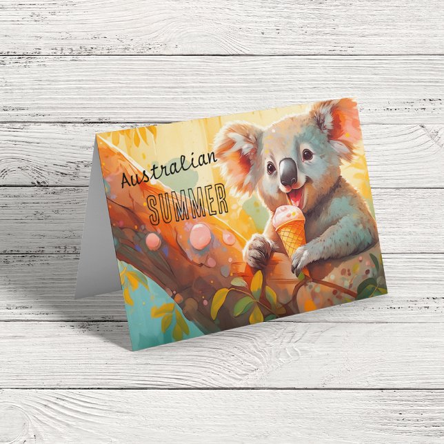 Australian Summer, koala card customisable (Creator Uploaded)