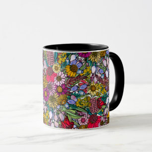 Australian Summer Wildflower Garden Pattern Mug