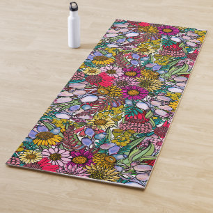 Australian Summer Wildflower Garden Yoga Mat