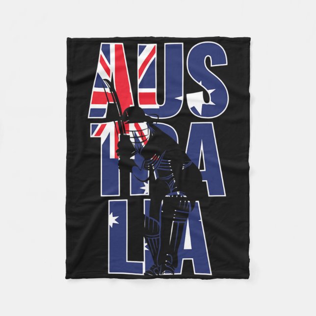 Australian Supporters Team Kit Gift Australia Cric Fleece Blanket (Front)