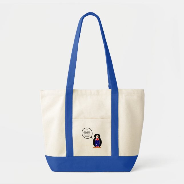 Australian Talking Ms Penguin Personalised  Tote Bag (Front)