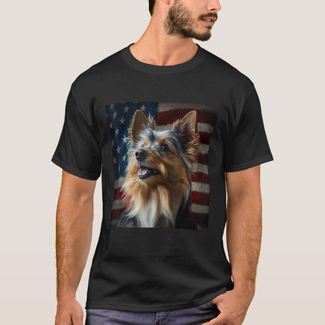 Australian Terrier 4th of July  Australian Terrier T-Shirt (Front)