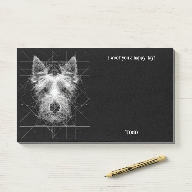 Australian Terrier Abstract Art Dog Name  Post-it Notes (On Desk)