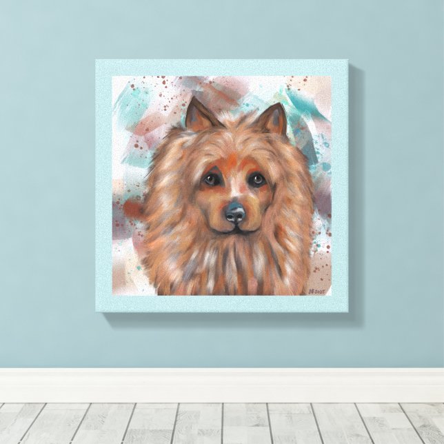 AUSTRALIAN TERRIER  CANVAS PRINT (Insitu(Wood Floor))