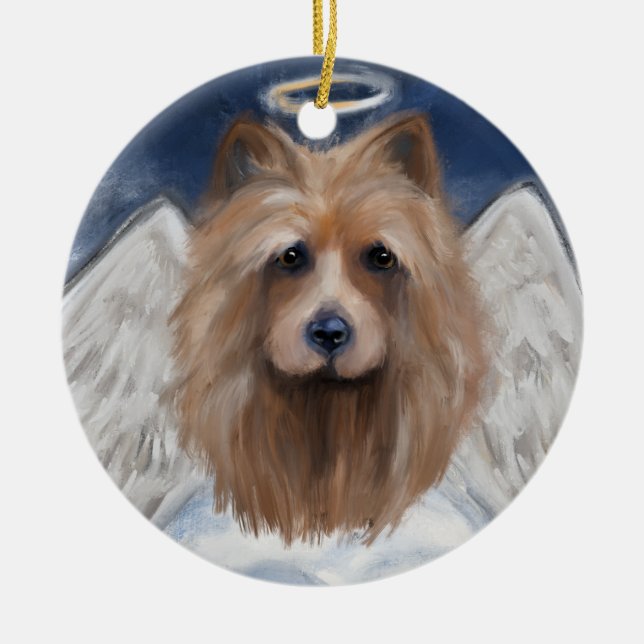 AUSTRALIAN TERRIER CERAMIC TREE DECORATION (Front)